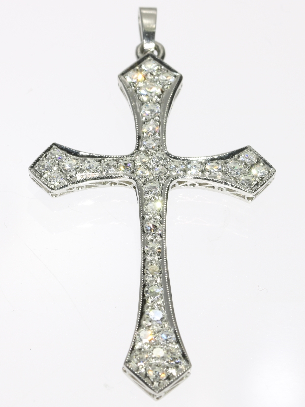 Estate platinum diamond cross